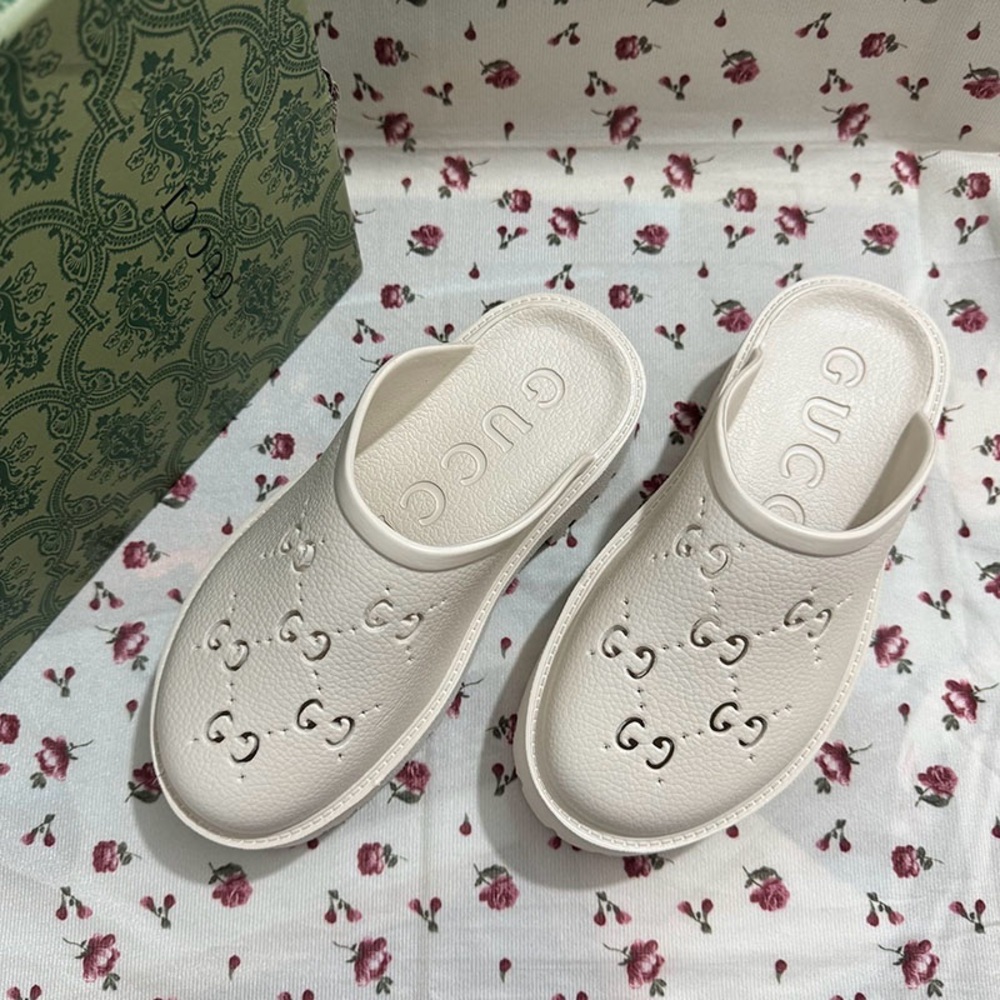 Gucci Double G Monogram Cutout Sandals
